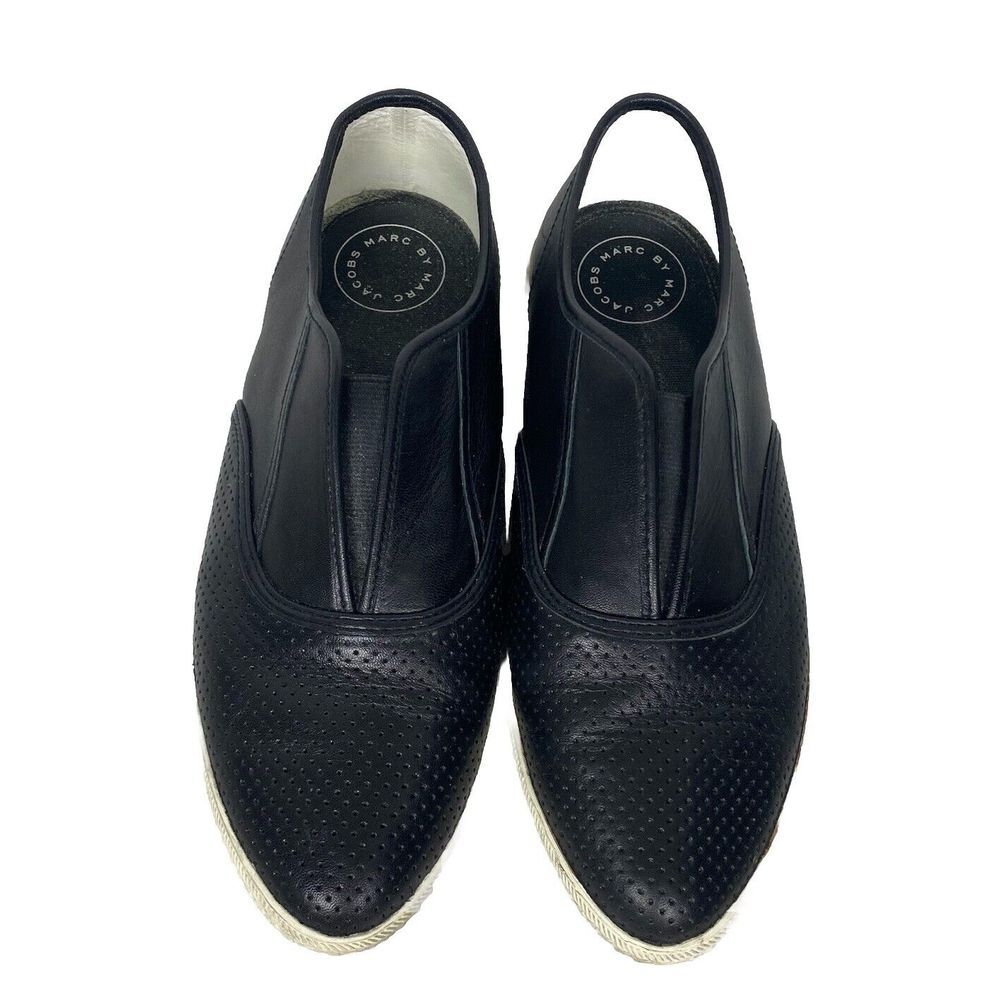 MARC BY MARC JACOBS Womens Black Leather‎ Casual Shoes Quiet Luxury Sz 8.5 EU 39
